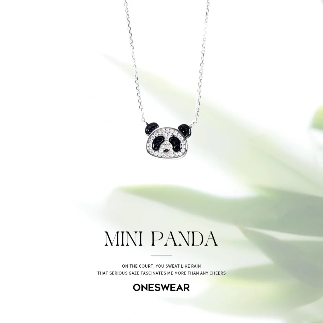 梵誓设计师款熊猫项链女小众设计吊坠原创创意新中式情侣礼物饰品 - 图1