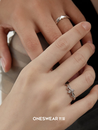 ONE SWEAR/梵誓骑士宣言 18k金铂金情侣对戒定制爱情礼物结婚戒指 - 图3