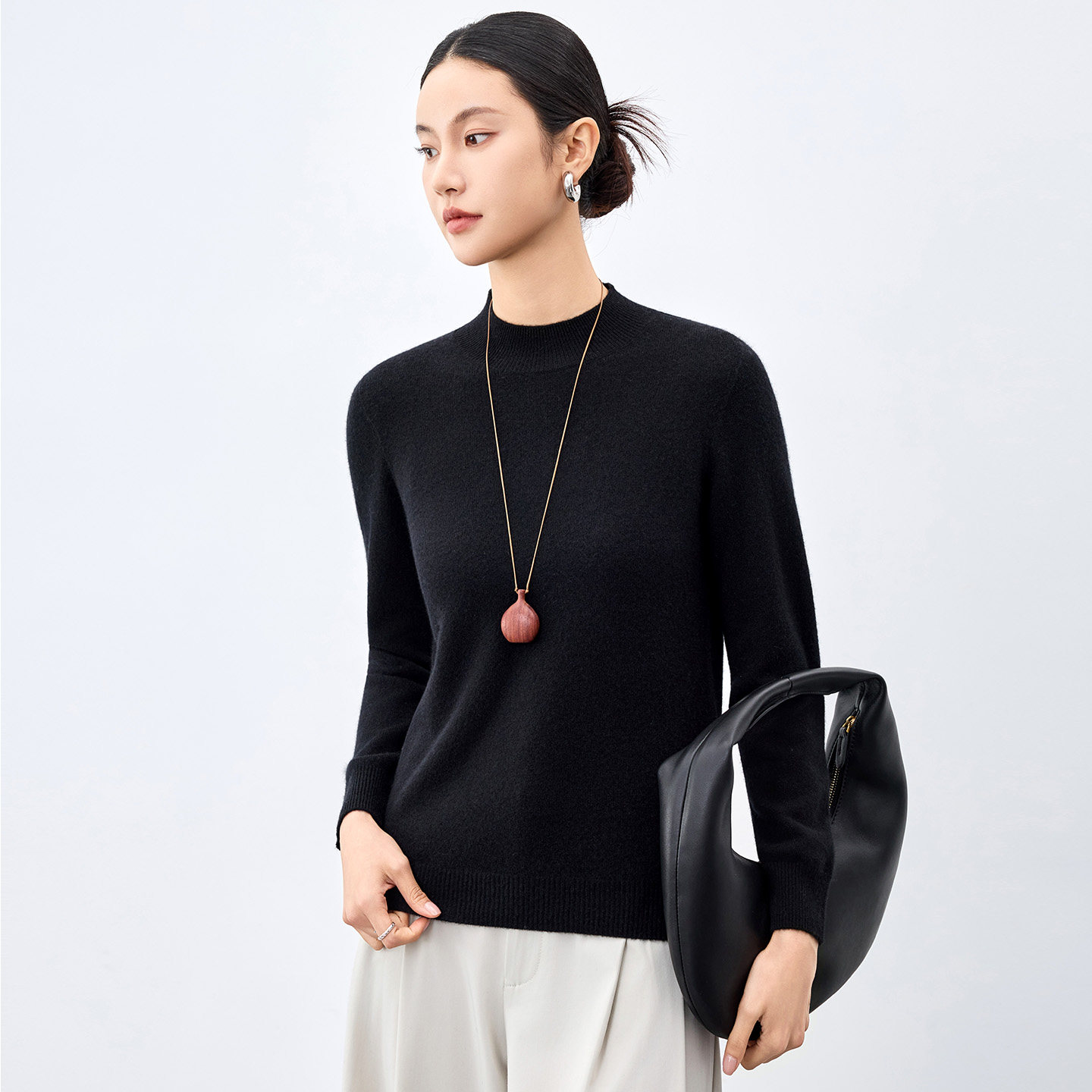 水墨佳人100山羊绒半高领羊绒衫女长袖软糯多色打底衫秋冬针织衫,淘宝优惠券,粉丝福利购,淘宝优惠卷