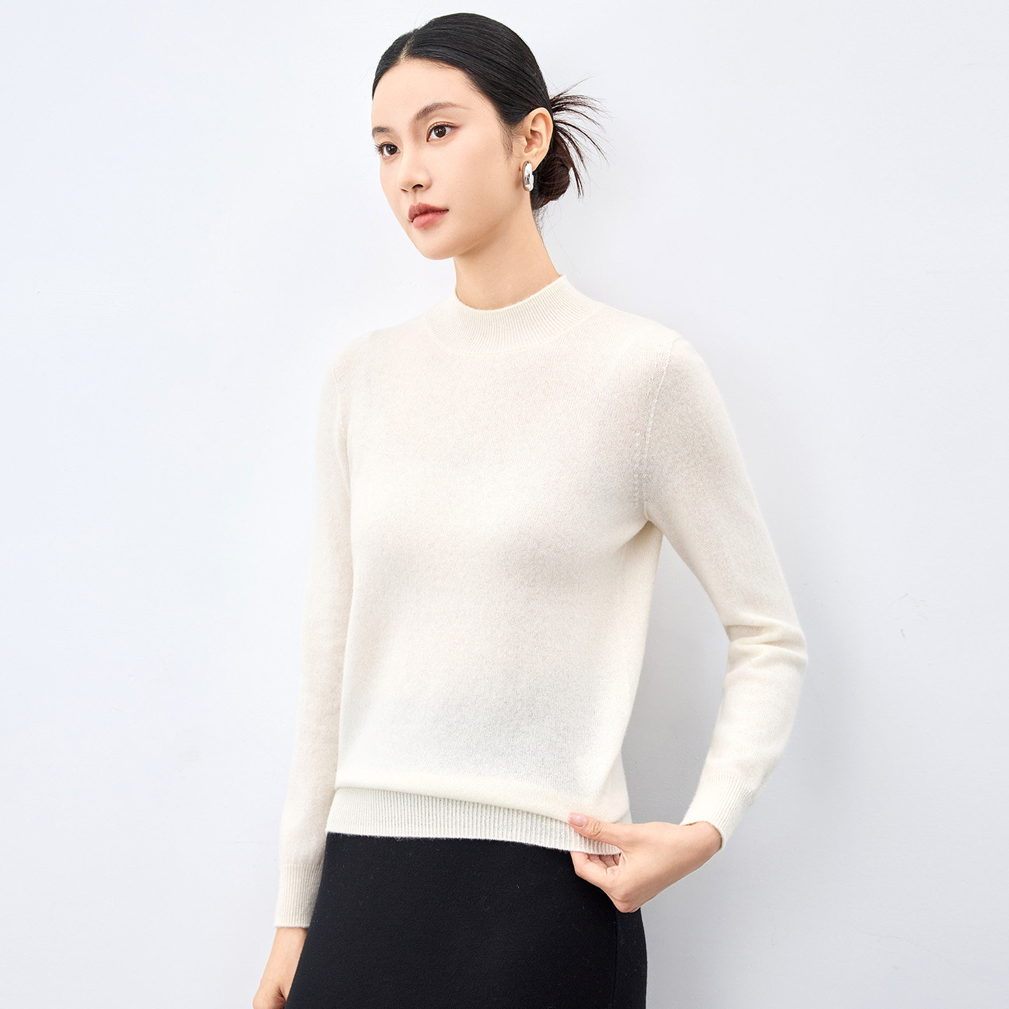 水墨佳人100山羊绒半高领羊绒衫女长袖软糯多色打底衫秋冬针织衫,淘宝优惠券,粉丝福利购,淘宝优惠卷