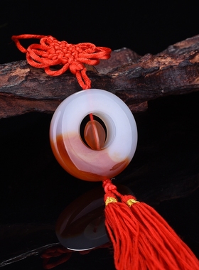 玛瑙招财中国结车内挂饰平安扣