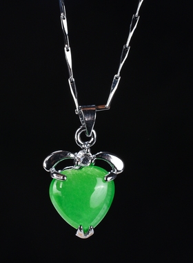 时尚风玛瑙爱心女朋友礼物玉吊坠