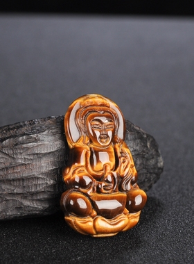 鹰眼石吊坠菩萨虎晴石木变石观音