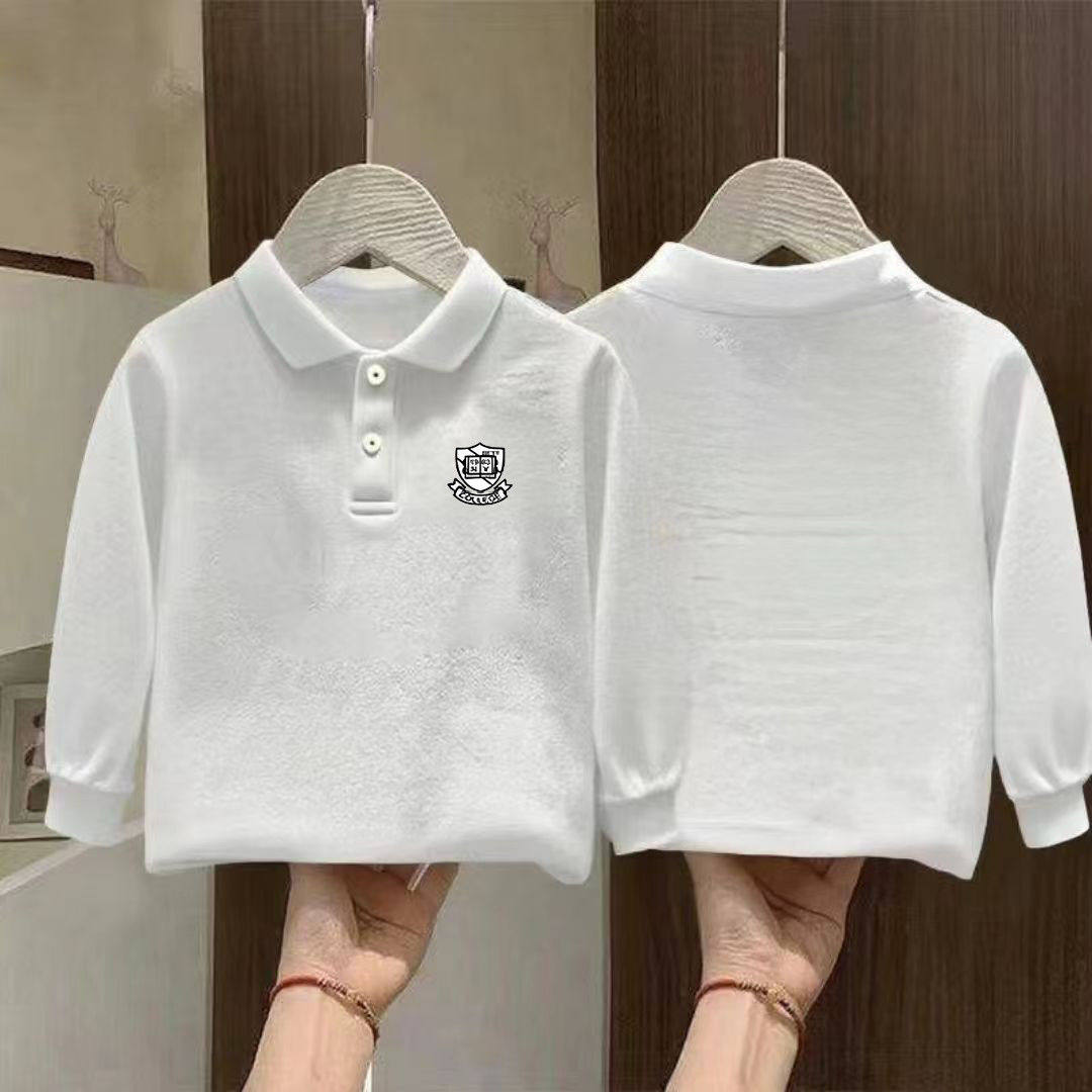 儿童polo领纯棉宽松加绒长袖上衣中大童洋气卡通印花帅气童装卫衣