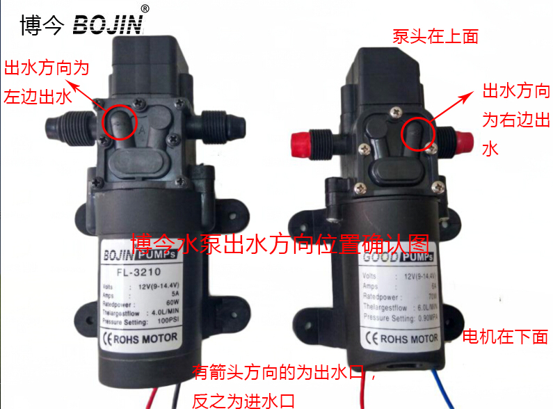 12V70w智能高压隔膜泵喷雾器泵压力开关泵洗车器专用泵直流防疫泵 - 图2