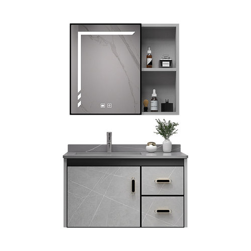 简约太空铝浴室柜组合卫生间一体盆卫浴陶瓷洗手洗漱台盆镜柜厂家 - 图3