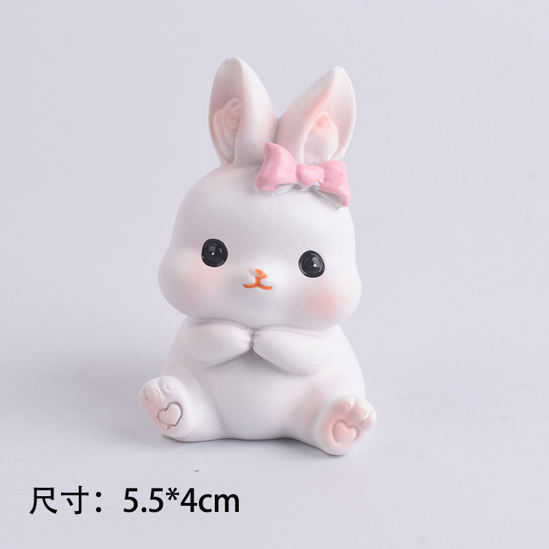 中秋节小兔子生日蛋糕装饰摆件呆萌可爱胡萝卜雨伞背包白色玉兔