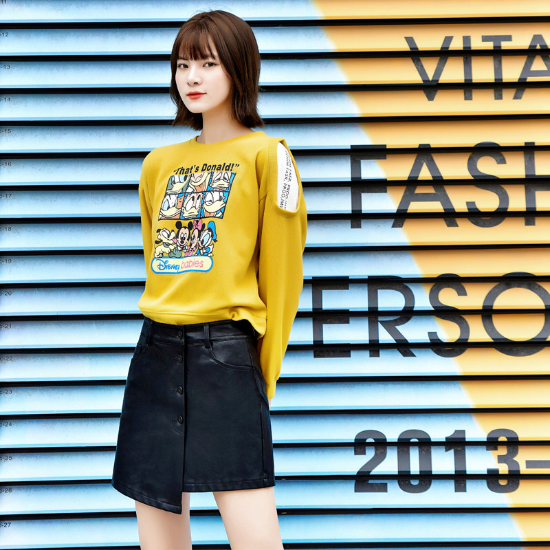 皮裤2020新款秋冬高腰不规则皮短裙 库优达休闲裤