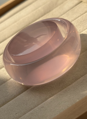 天然精品全净体莫桑比克粉晶手镯套装