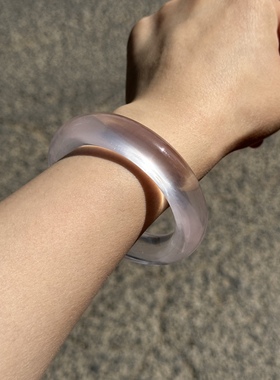 天然高清金沙莫粉手镯自然光实拍无美颜