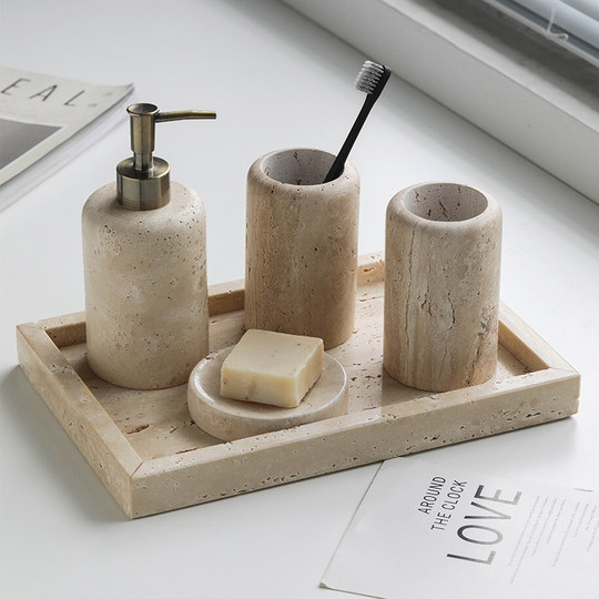 Nordic style natural wabi-sabi yellow travertine