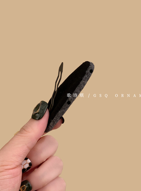 简约百搭灰色毛呢波点BB夹