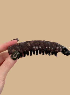 法式慵懒氛围感碎花网纱香蕉夹