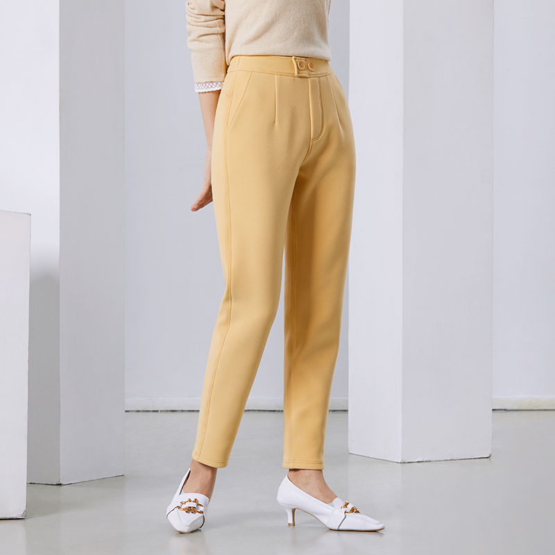 2021秋冬乳木果女裤纯色微小脚裤子 法梦露休闲裤