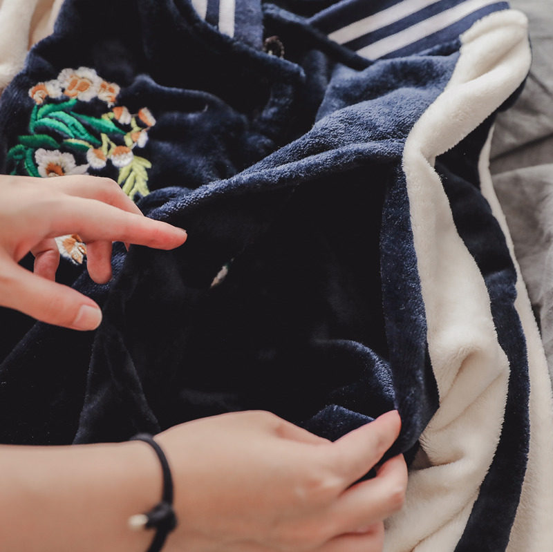 月子服法兰绒孕妇秋冬季款天11睡衣 梦幻斯丹妮家居服套装