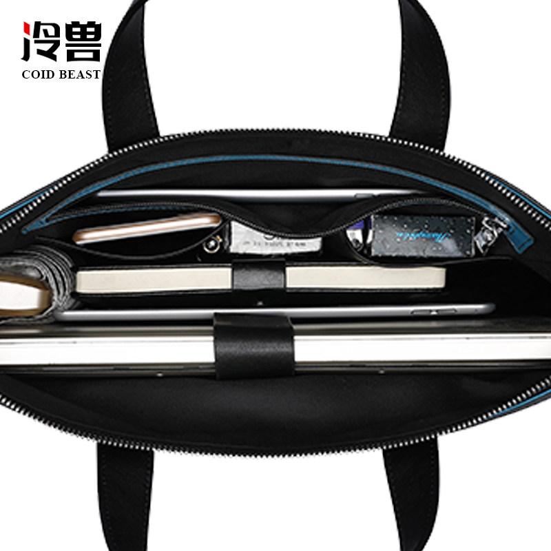 冷兽真皮手提包单肩商务男士包包 冷兽箱包男士包袋