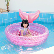 ins thickened PVC inflatable mermaid pool home baby boy baby swimming pool marine ball pool inflatable