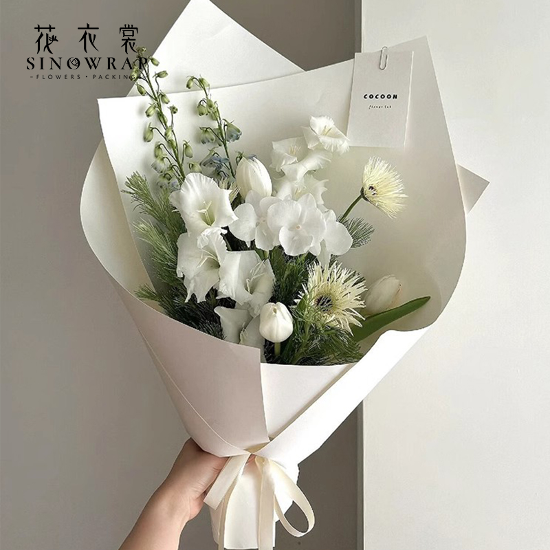 加厚157g造型牛皮纸硬挺包花纸材料纯色艺术鲜花包装纸礼物包装