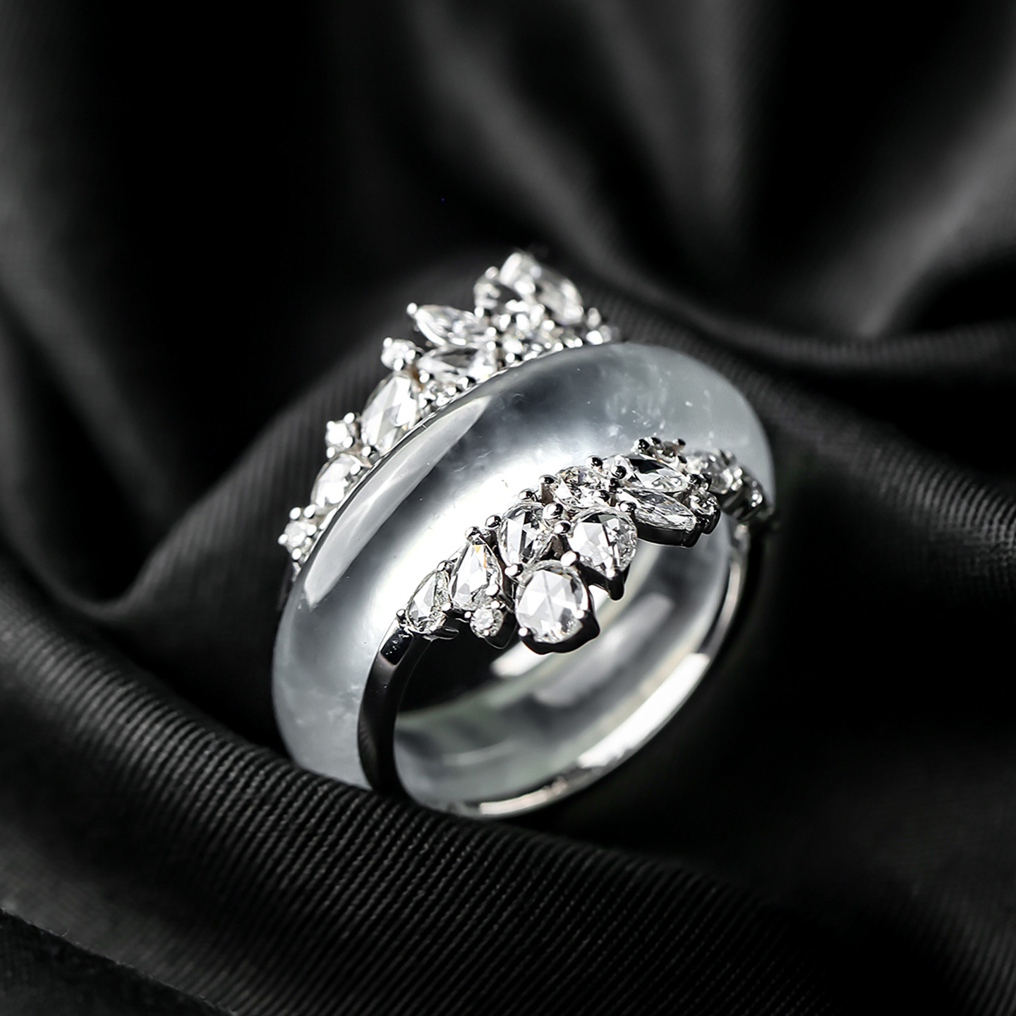 Yangzi Jewelry Unbounded Ring Laokeng Glass Design Jade High-end Ring 9.8