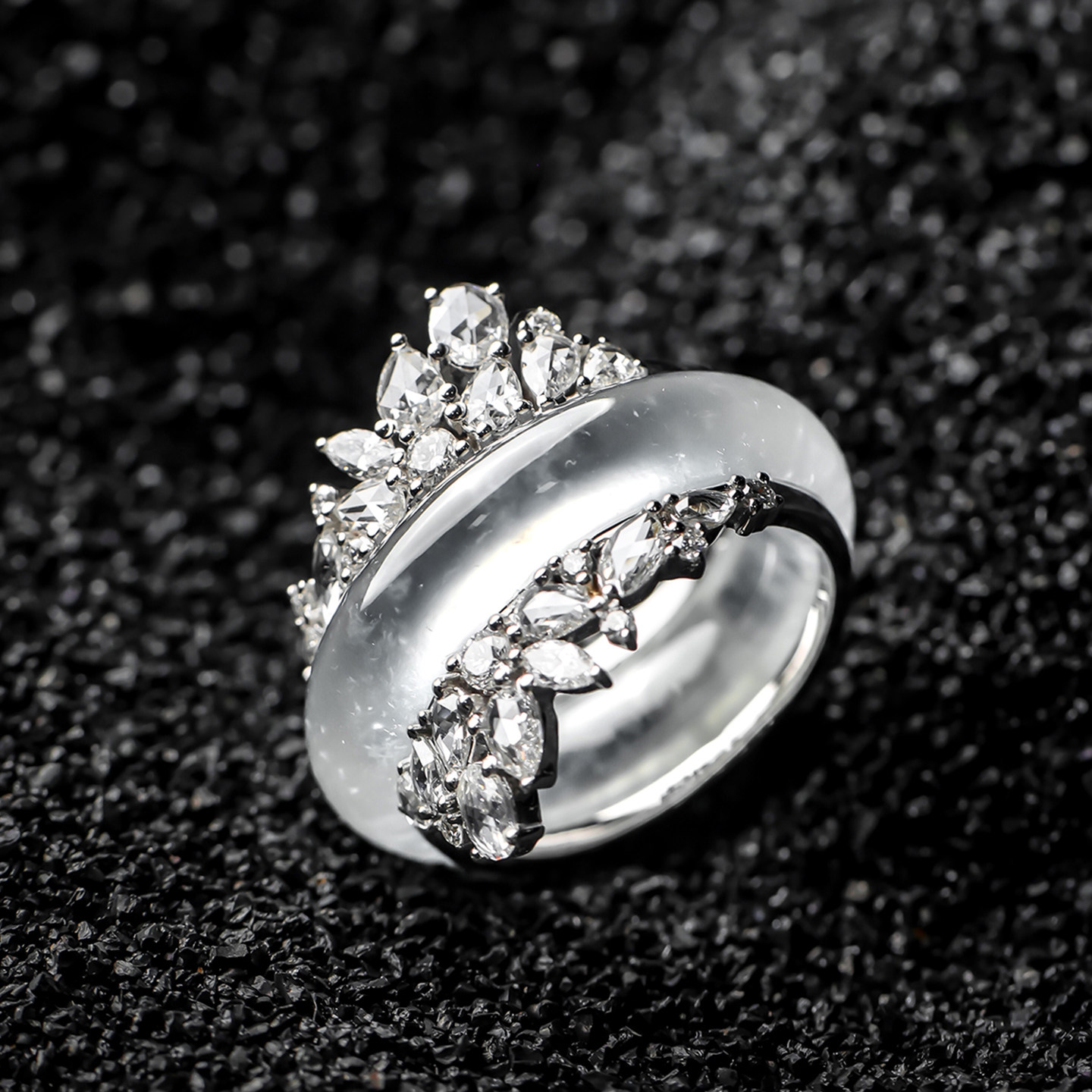 Yangzi Jewelry Unbounded Ring Laokeng Glass Design Jade High-end Ring 9.8