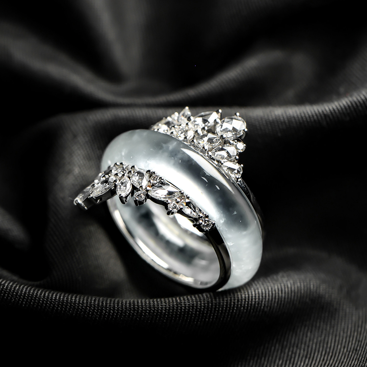 Yangzi Jewelry Unbounded Ring Laokeng Glass Design Jade High-end Ring 9.8