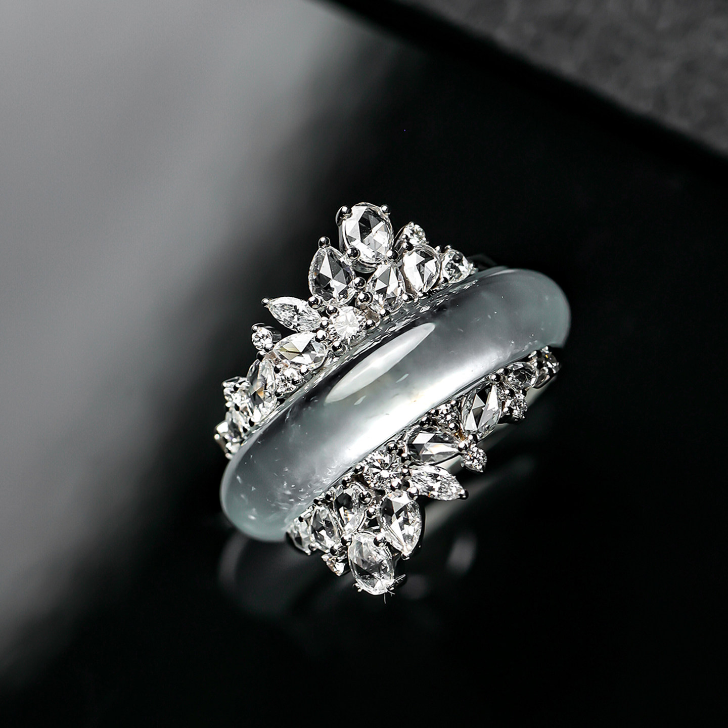 Yangzi Jewelry Unbounded Ring Laokeng Glass Design Jade High-end Ring 9.8