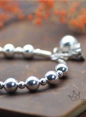 转运珠纯银吊坠开口手链特价