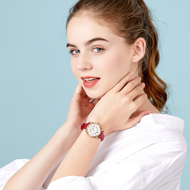 依波手表女防水简约自动机械表女士手表名牌正品5019
