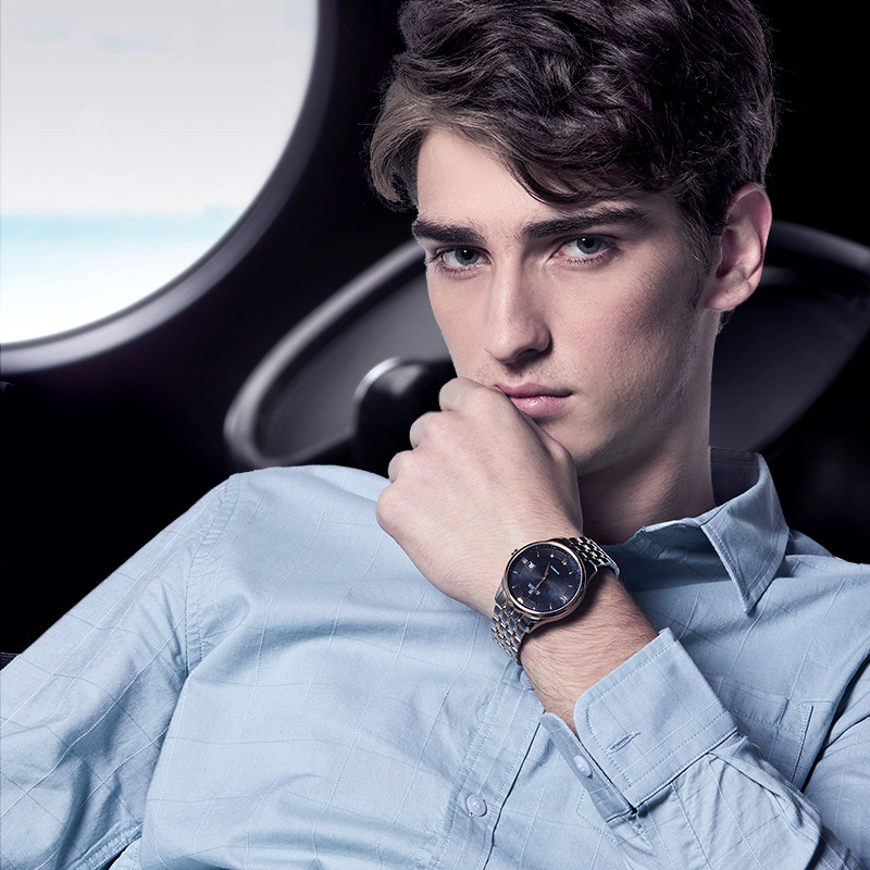 EBOHR依波表大师系列正品自动机械男表钢带腕表防水潮流男表5087