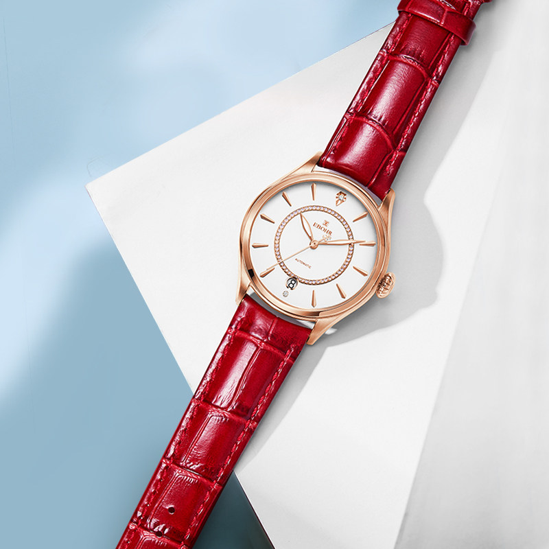 依波手表女防水简约自动机械表女士手表名牌正品5019