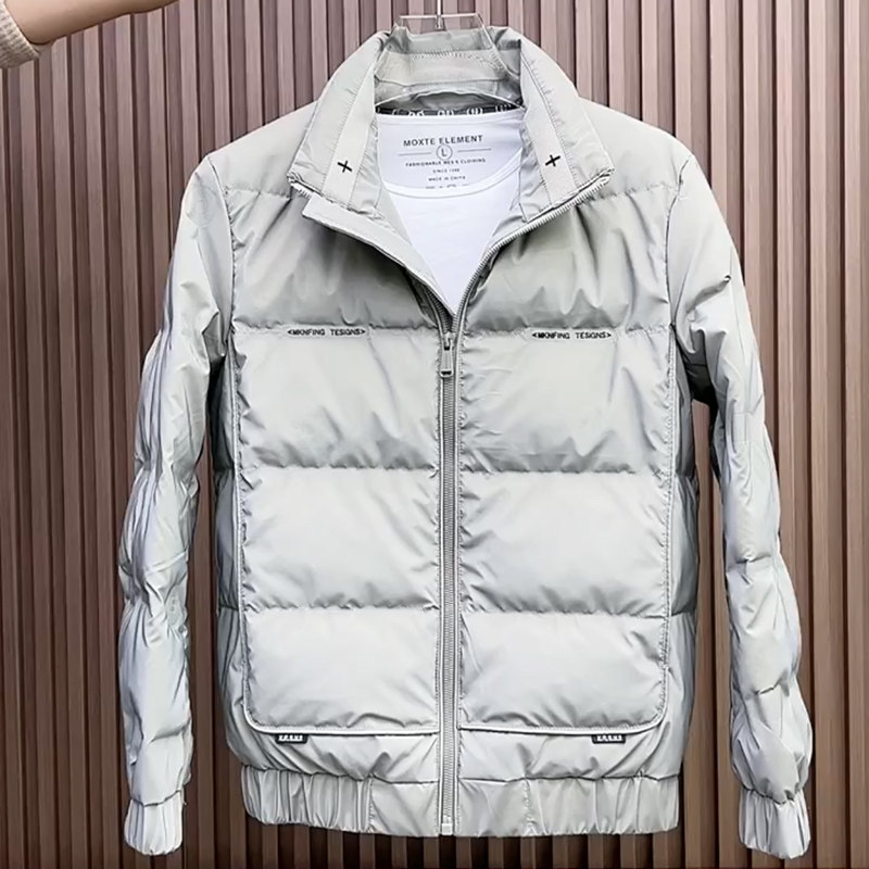 男士羽绒服2025年新款潮流时尚加厚保暖冬季立领短款外套潮牌轻薄