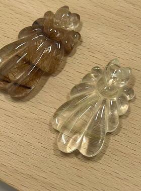 天然发晶九尾狐吊坠水晶