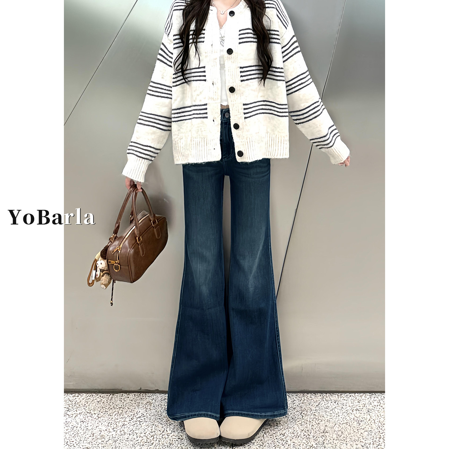 复古蓝不贴腿微喇牛仔裤女冬季加绒胖mm大码梨形身材显瘦喇叭裤子,淘宝优惠券,粉丝福利购,淘宝优惠卷