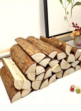 装饰木柴杉木桩木材壁炉柴火摆件