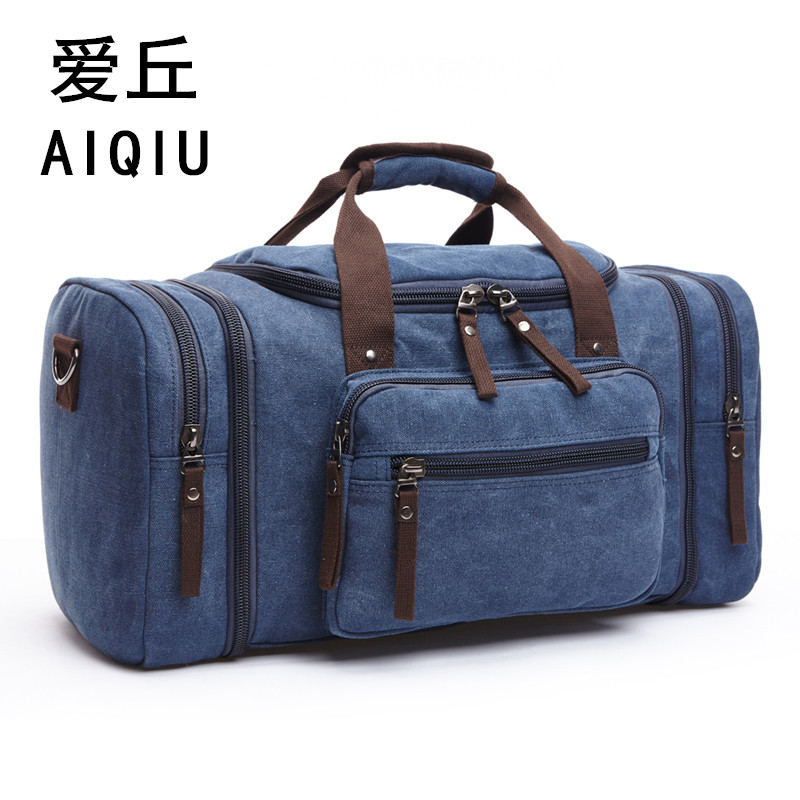 爱丘大容量手提旅行包帆布包旅行男行李袋旅游包单肩行李包登机包