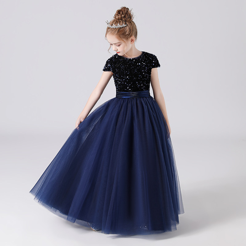 女童高端礼服公主裙儿童主持人钢琴演出服公主高贵礼服亮片网纱裙,淘宝优惠券,粉丝福利购,淘宝优惠卷