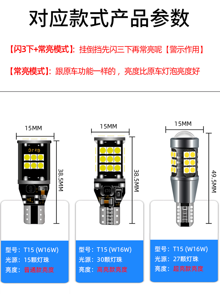 适用20吉利18博越流氓倒车灯16-21款led超亮17倒车灯灯泡博越改装 - 图2