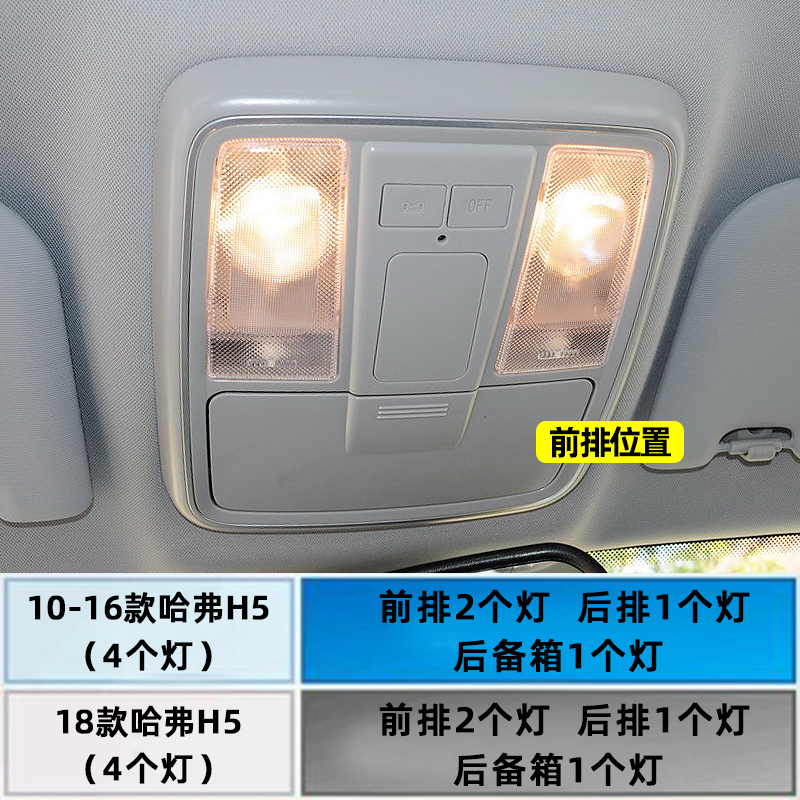 适用10-18款长城哈弗H5车内顶灯16 15 13 12哈佛h5改装led阅读灯 - 图0