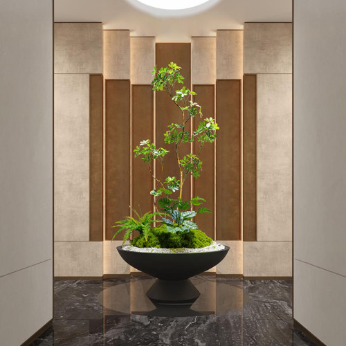 仿真绿植造景室内景观假植物组合仿真树橱窗转角装饰落地盆景摆件-图3