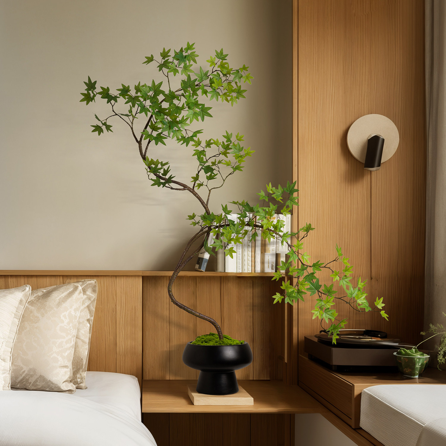 海虹雅林仿真流泉枫假绿植永生桌面花束新中式茶室玄关高级感逼真,淘宝优惠券,粉丝福利购,淘宝优惠卷