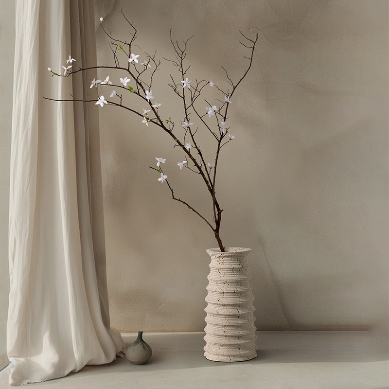 海虹雅林桌面摆件天然洞石大花瓶装饰客厅玄关装饰花盆轻奢侘寂风,淘宝优惠券,粉丝福利购,淘宝优惠卷