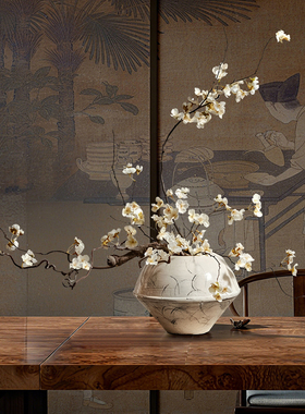 海虹雅林假花仿真花摆设高级感逼真客厅新中式装饰摆件餐桌精致花