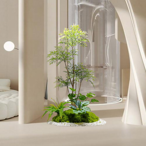 仿真绿植造景室内景观假植物组合仿真树橱窗转角装饰落地盆景摆件-图0
