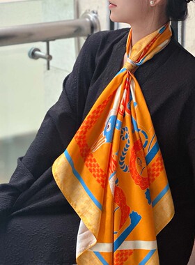 凤鼓鸣祥真丝方巾 湖北省博物馆 虎座鸟架鼓