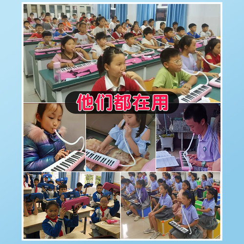 口风琴37键32键儿童小学生初学者课堂教学吹管演奏彩虹键盘乐器 - 图3