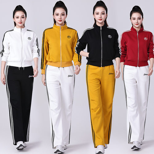 秋冬新款杨丽萍广场舞服装运动套装收腰显瘦演出舞蹈服开衫外套女 - 图1
