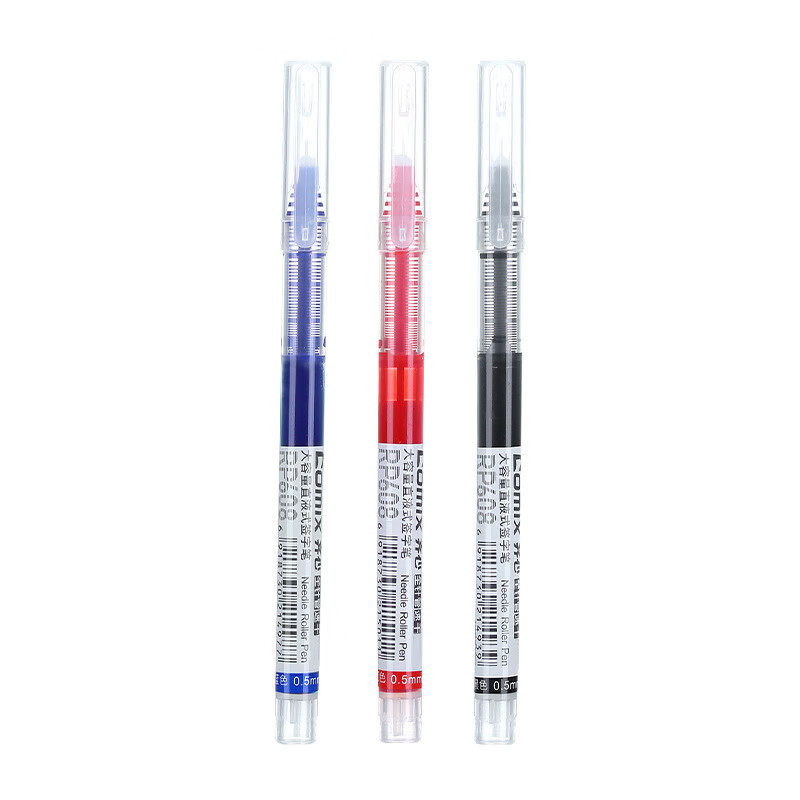 齐心直液式中性笔学生用彩色笔红笔重点标记神器0.5黑色速干水笔做笔记圆珠笔刷题作业神器水性直液笔签字笔