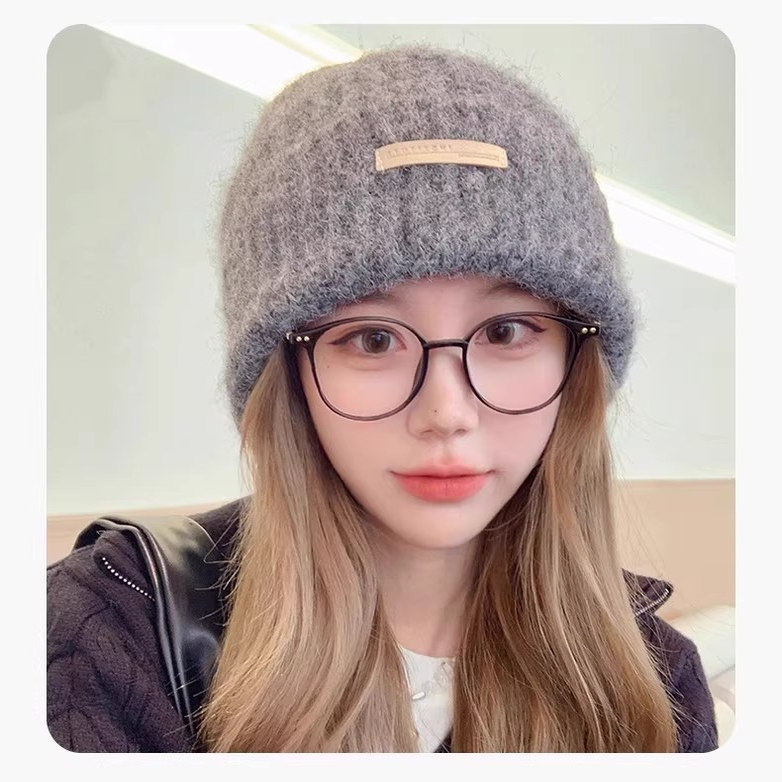 帽子女秋冬季保暖大头围显脸小毛线堆堆帽韩版百搭针织包头冷帽,淘宝优惠券,粉丝福利购,淘宝优惠卷