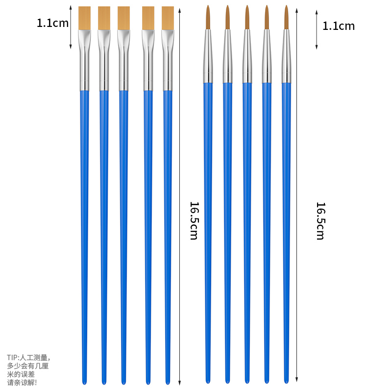 儿童DIY石膏塑料蓝色杆尼龙毛数字勾线笔油画笔涂鸦涂色颜料画刷幼儿园描线勾线笔水彩水粉绘画专用笔刷-图3