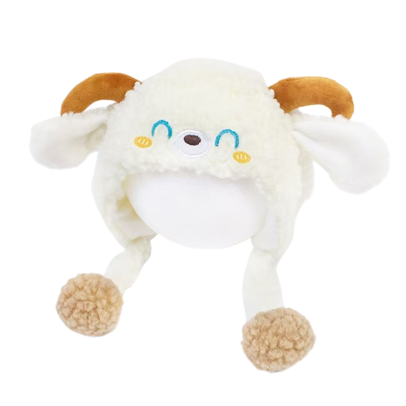 婴儿帽子秋冬季可爱小羊宝宝毛绒护耳帽保暖加厚男女童套头帽冬天,淘宝优惠券,粉丝福利购,淘宝优惠卷